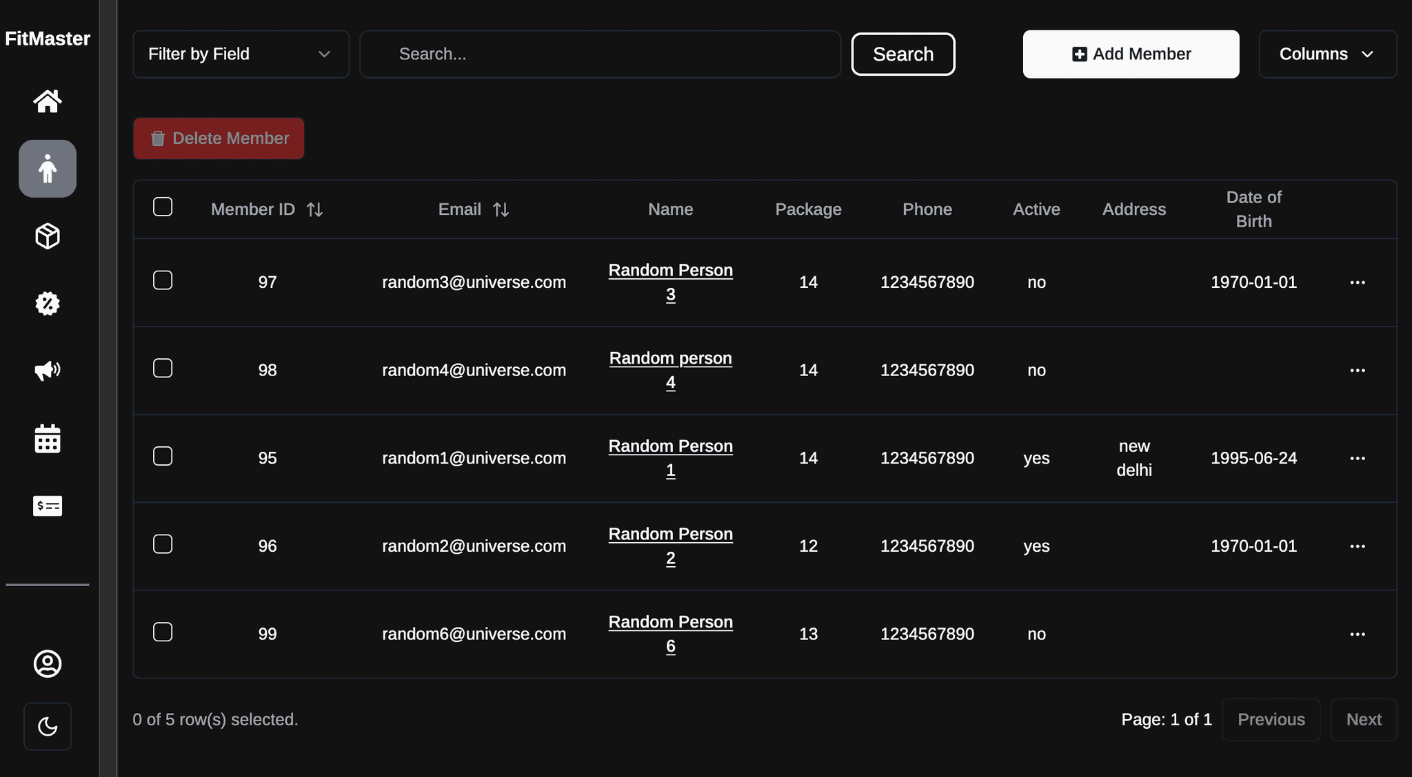 Members Tab